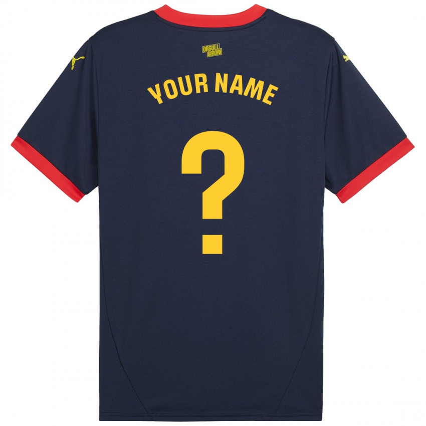 Bambino Maglia Il Tuo Nome #0 Rosso Navy Kit Gara Away 2024/25 Maglietta