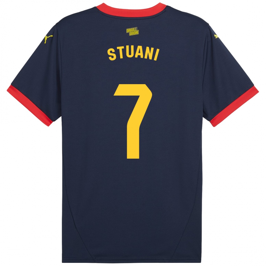 Bambino Maglia Cristhian Stuani #7 Rosso Navy Kit Gara Away 2024/25 Maglietta