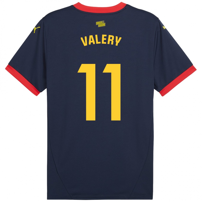 Bambino Maglia Valery Fernández #11 Rosso Navy Kit Gara Away 2024/25 Maglietta