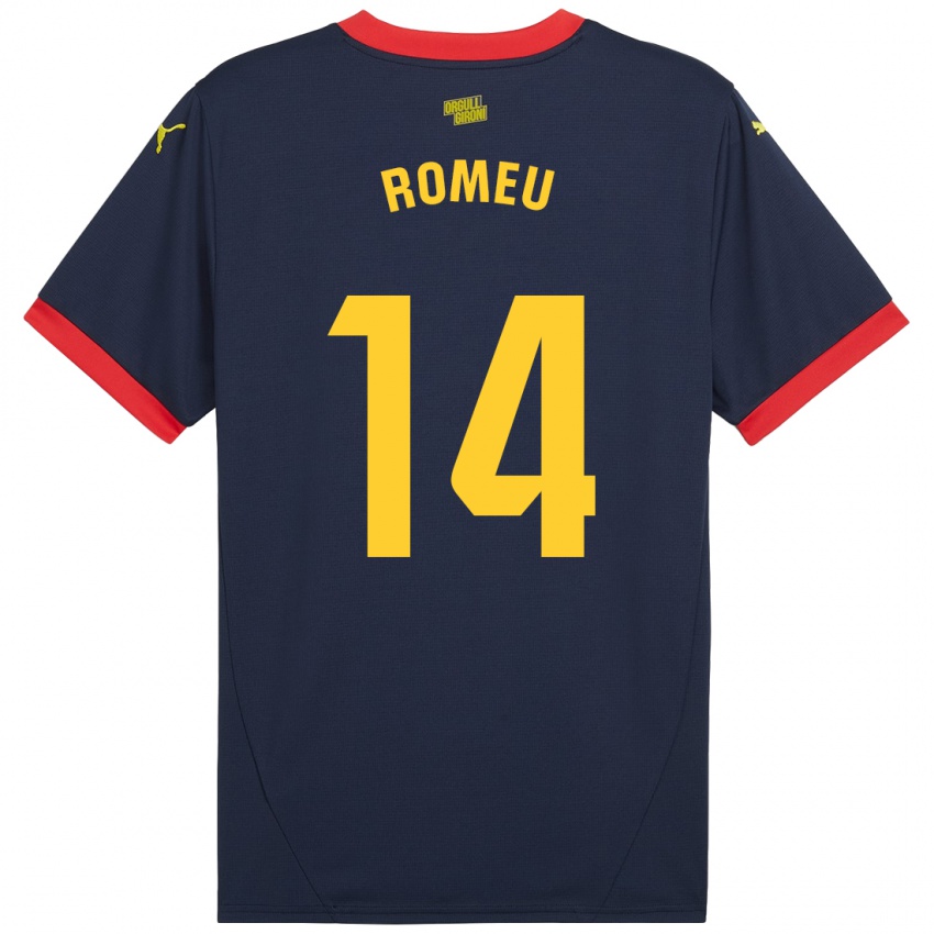 Bambino Maglia Oriol Romeu #14 Rosso Navy Kit Gara Away 2024/25 Maglietta