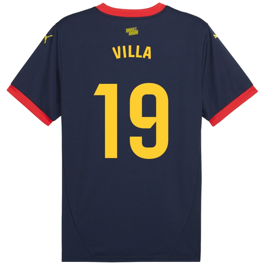 Bambino Maglia Toni Villa #19 Rosso Navy Kit Gara Away 2024/25 Maglietta