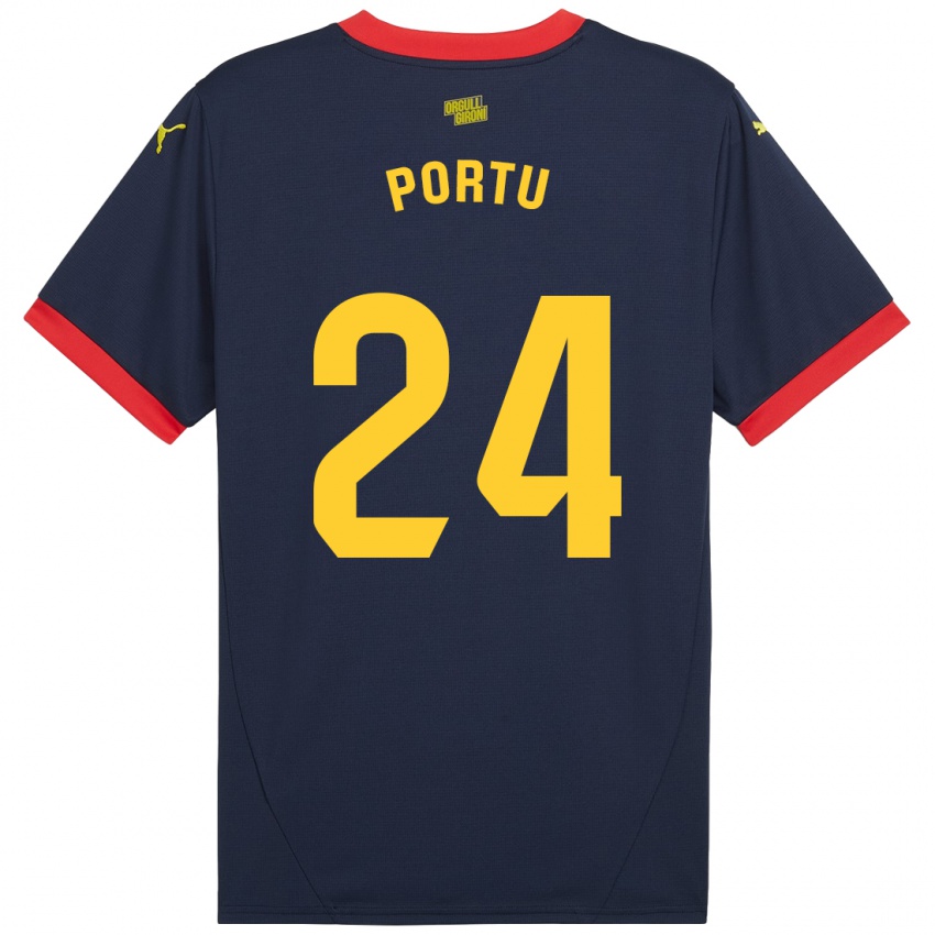 Bambino Maglia Portu #24 Rosso Navy Kit Gara Away 2024/25 Maglietta