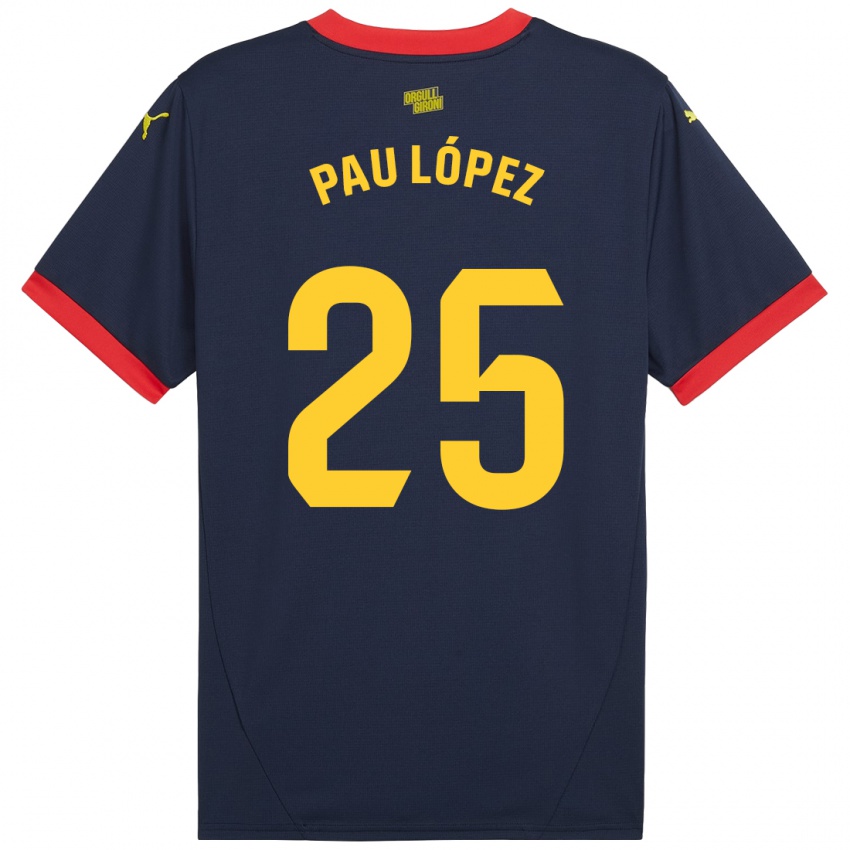 Bambino Maglia Pau Lopez #25 Rosso Navy Kit Gara Away 2024/25 Maglietta