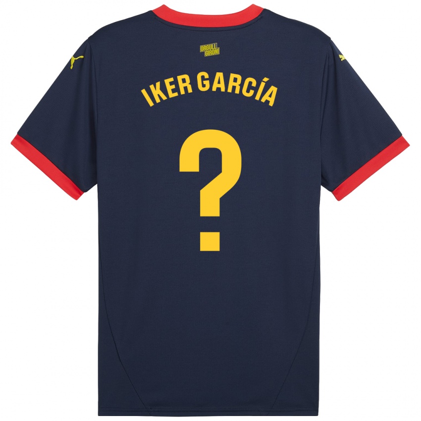 Bambino Maglia Iker García #0 Rosso Navy Kit Gara Away 2024/25 Maglietta