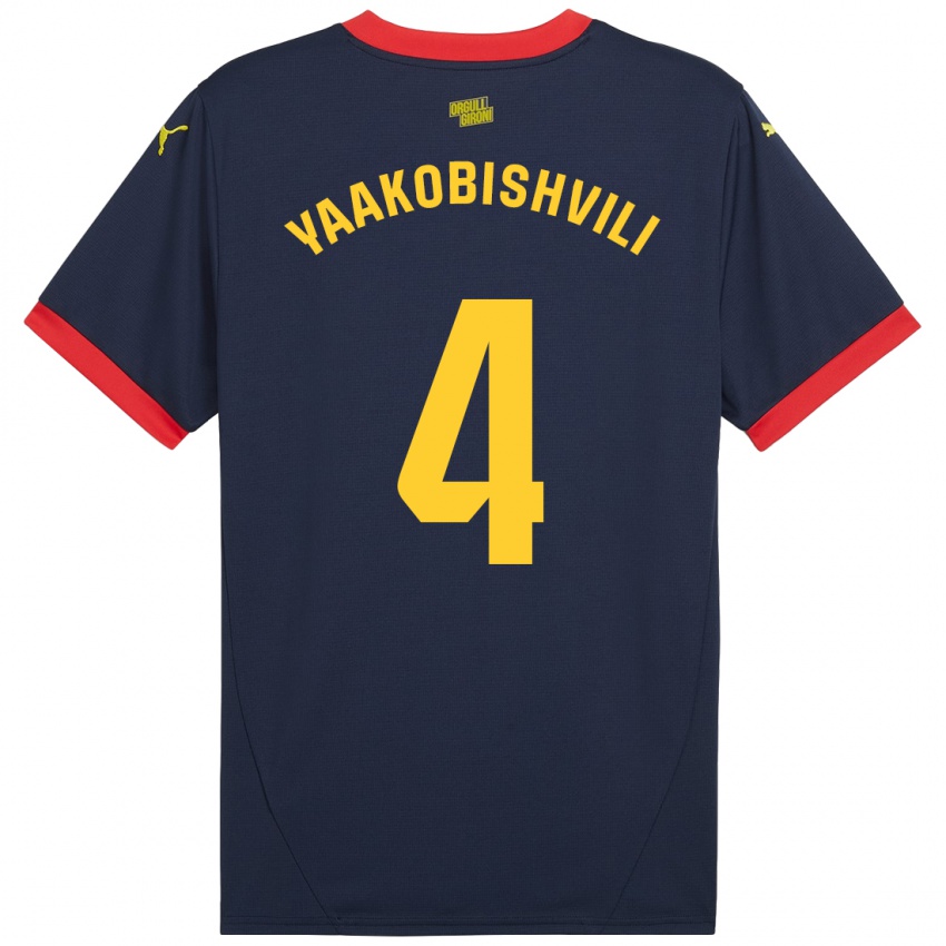 Bambino Maglia Antal Yaakobishvili #4 Rosso Navy Kit Gara Away 2024/25 Maglietta