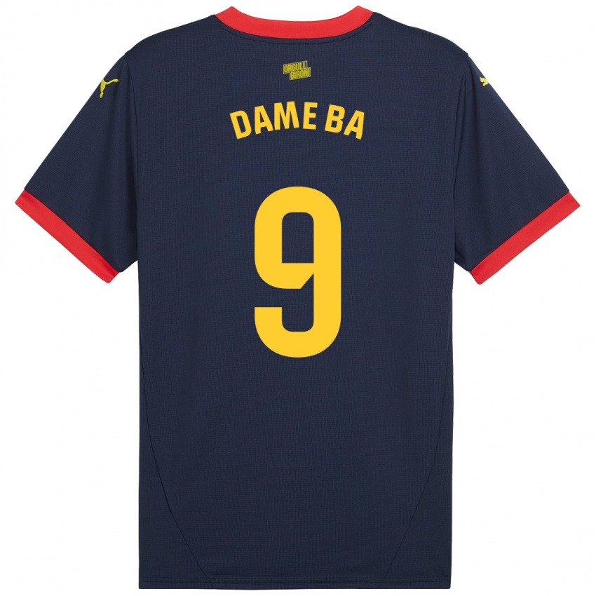 Bambino Maglia Papa Dame Ba #9 Rosso Navy Kit Gara Away 2024/25 Maglietta