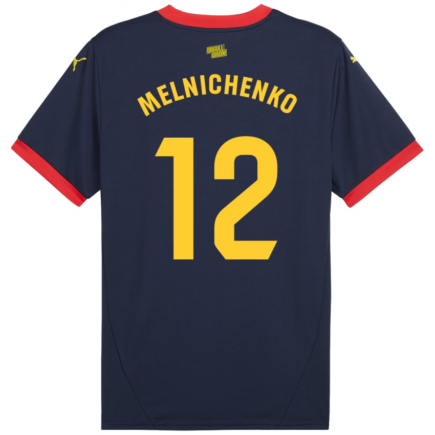 Bambino Maglia Dmytro Melnichenko #12 Rosso Navy Kit Gara Away 2024/25 Maglietta