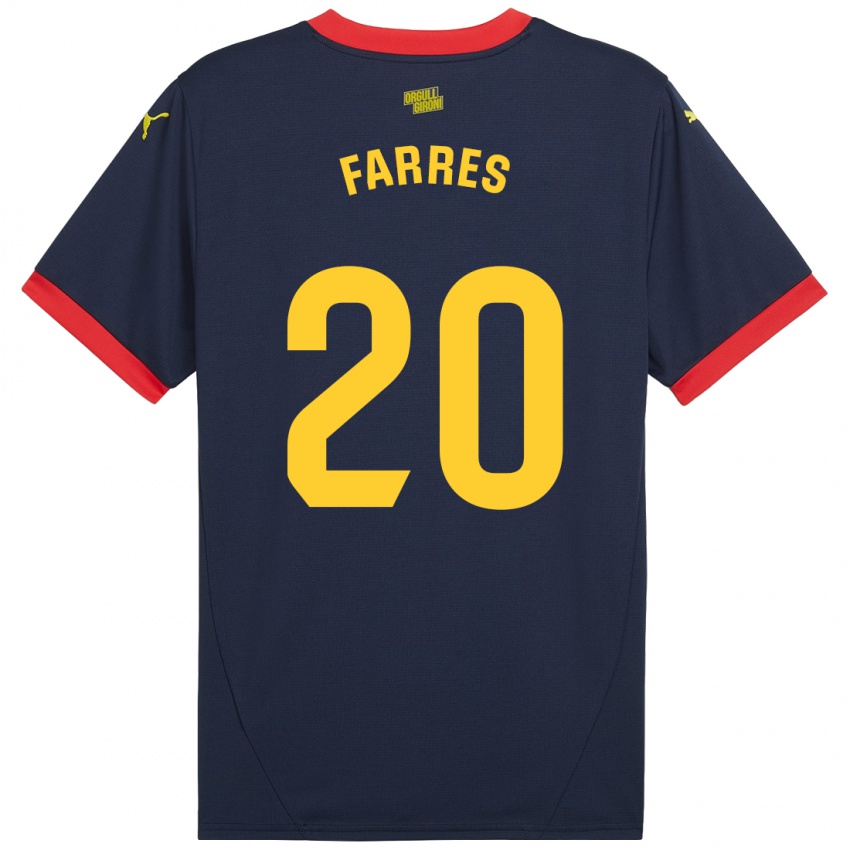 Bambino Maglia Biel Farrés #20 Rosso Navy Kit Gara Away 2024/25 Maglietta