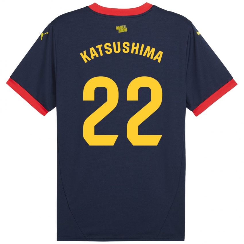 Bambino Maglia Shinnosuke Katsushima #22 Rosso Navy Kit Gara Away 2024/25 Maglietta