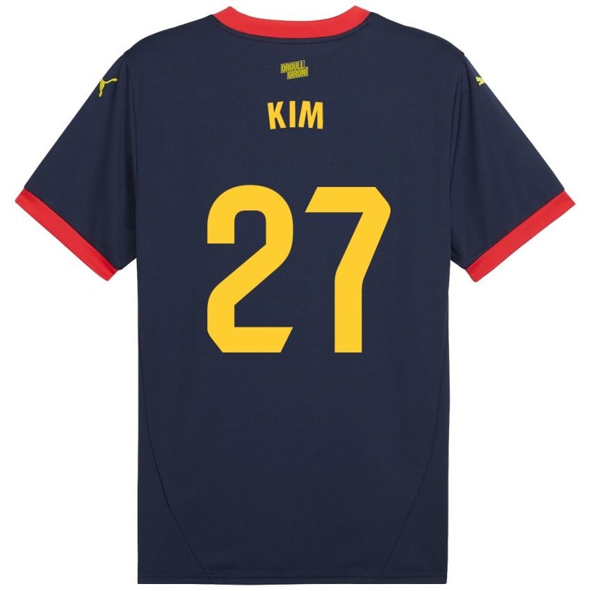 Bambino Maglia Min-Su Kim #27 Rosso Navy Kit Gara Away 2024/25 Maglietta