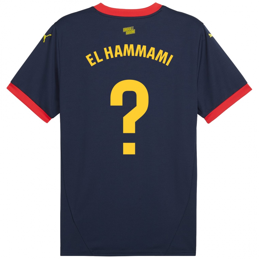 Bambino Maglia Ayoub El Hammami #0 Rosso Navy Kit Gara Away 2024/25 Maglietta