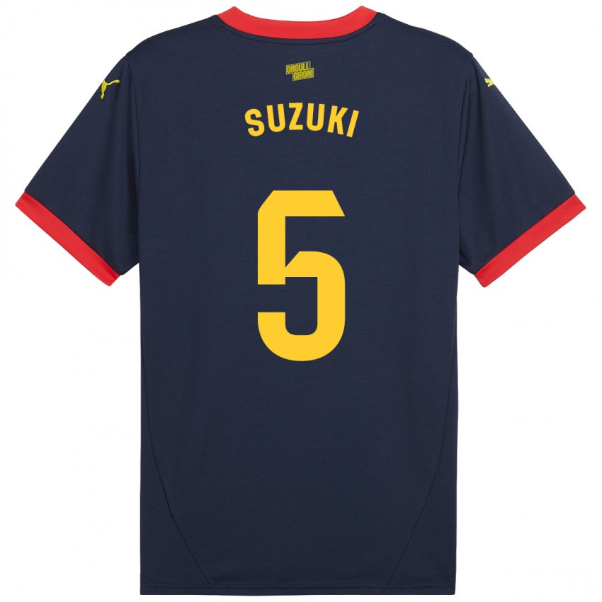 Bambino Maglia Wadi Ibrahim Suzuki #5 Rosso Navy Kit Gara Away 2024/25 Maglietta