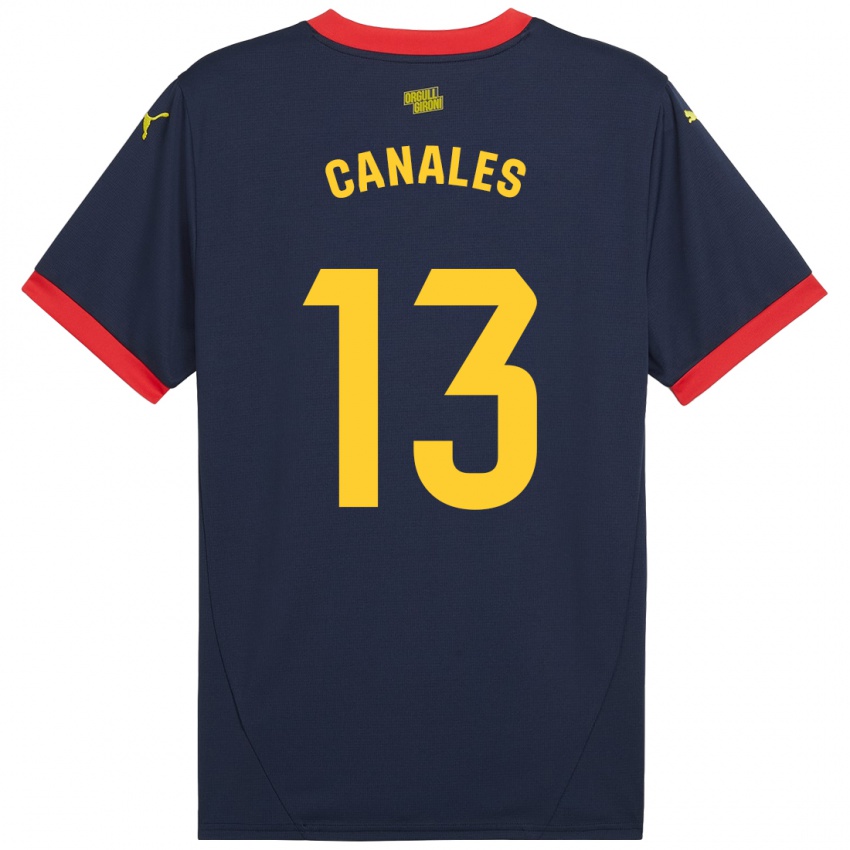 Bambino Maglia Juanvi Canales #13 Rosso Navy Kit Gara Away 2024/25 Maglietta