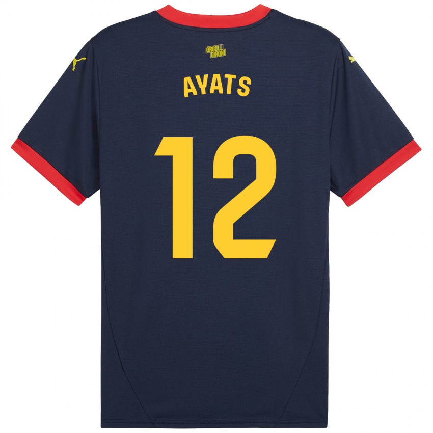 Bambino Maglia Mònica Ayats #12 Rosso Navy Kit Gara Away 2024/25 Maglietta