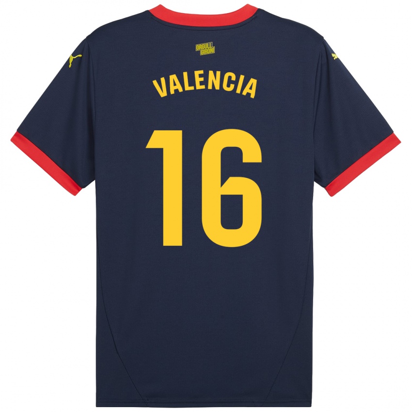 Bambino Maglia Carla Valencia #16 Rosso Navy Kit Gara Away 2024/25 Maglietta