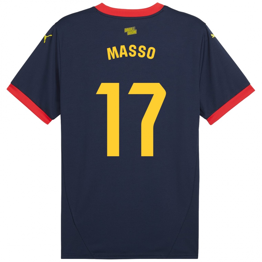 Bambino Maglia Ainoa Massó #17 Rosso Navy Kit Gara Away 2024/25 Maglietta