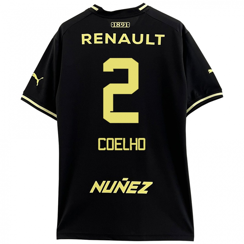 Bambino Maglia Léo Coelho #2 Nero Giallo Kit Gara Away 2024/25 Maglietta