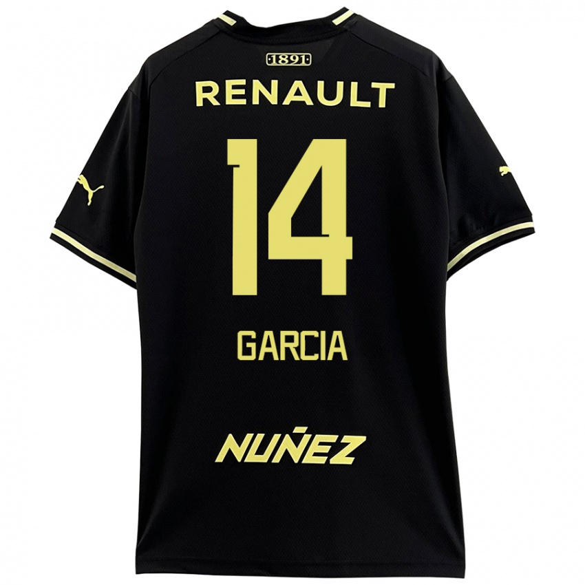 Bambino Maglia Damián García #14 Nero Giallo Kit Gara Away 2024/25 Maglietta