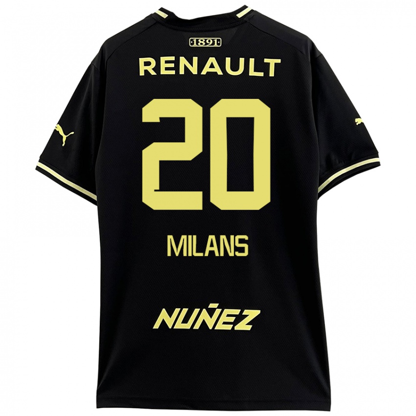 Bambino Maglia Pedro Milans #20 Nero Giallo Kit Gara Away 2024/25 Maglietta