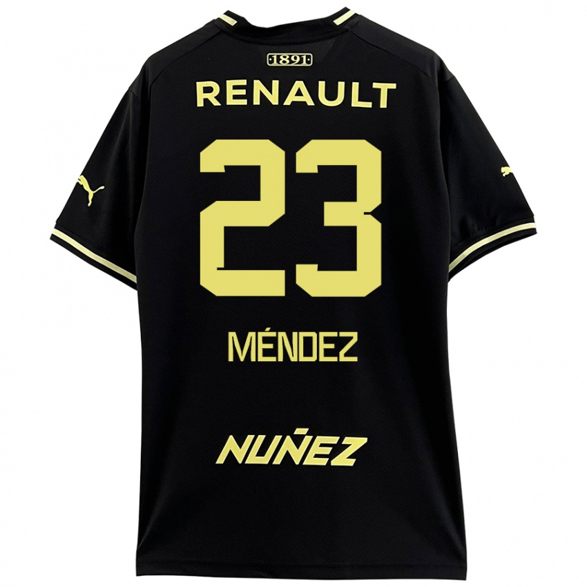 Bambino Maglia Javier Méndez #23 Nero Giallo Kit Gara Away 2024/25 Maglietta