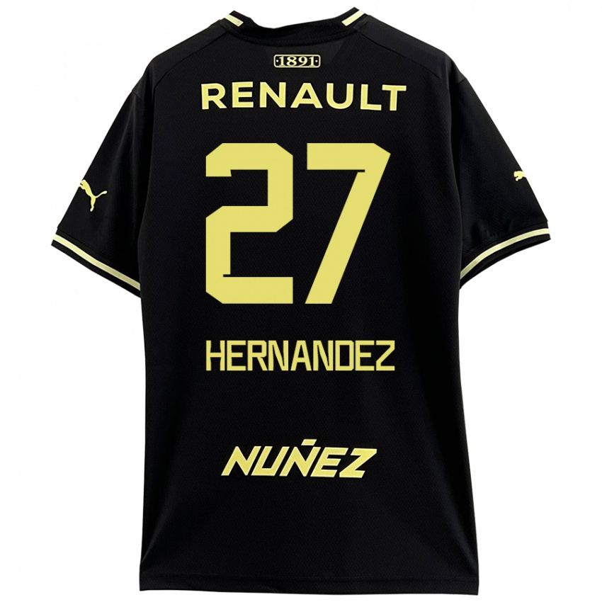 Bambino Maglia Lucas Hernández #27 Nero Giallo Kit Gara Away 2024/25 Maglietta