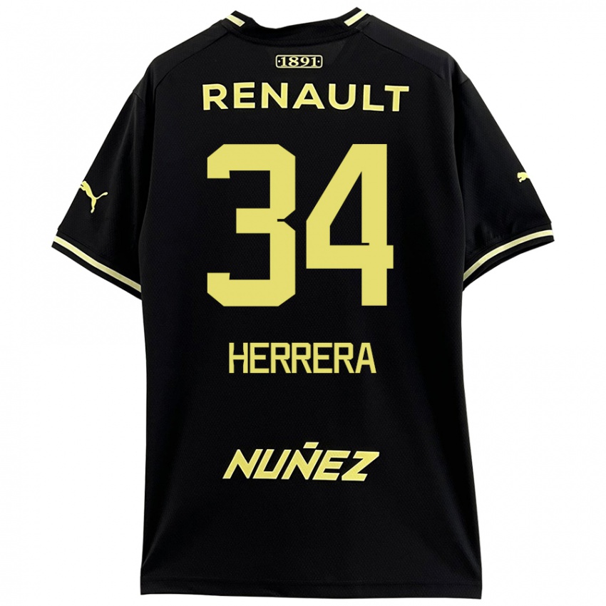 Bambino Maglia Nahuel Herrera #34 Nero Giallo Kit Gara Away 2024/25 Maglietta