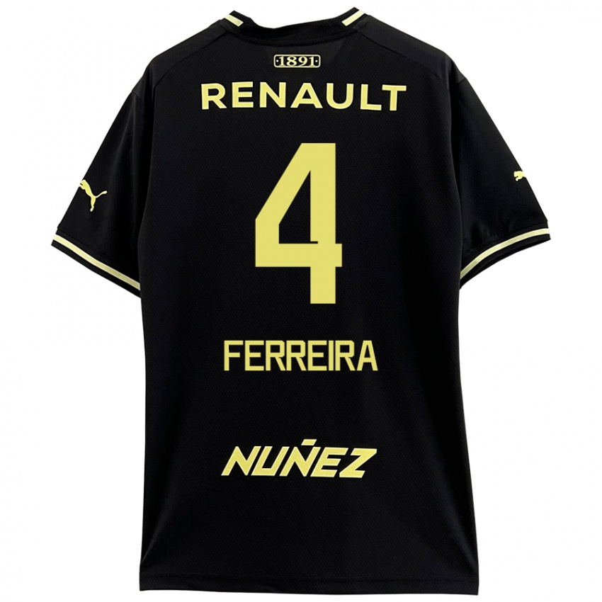 Bambino Maglia Joaquín Ferreira #4 Nero Giallo Kit Gara Away 2024/25 Maglietta