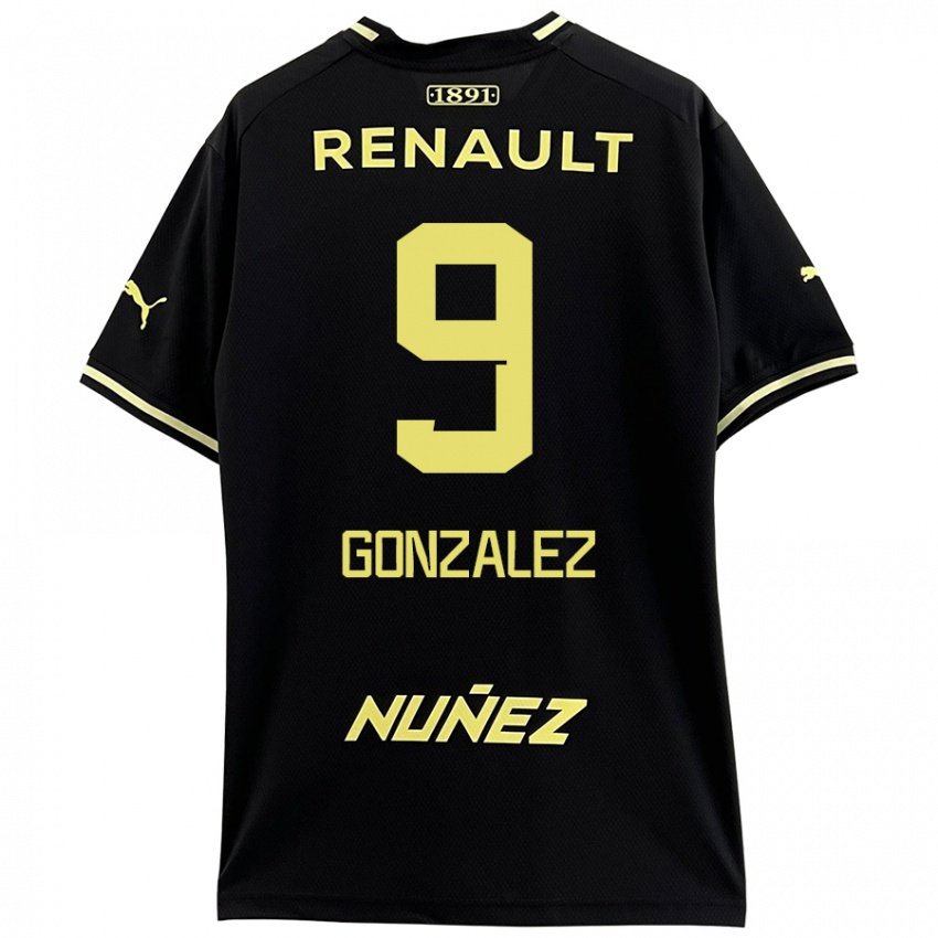 Bambino Maglia Franco González #9 Nero Giallo Kit Gara Away 2024/25 Maglietta