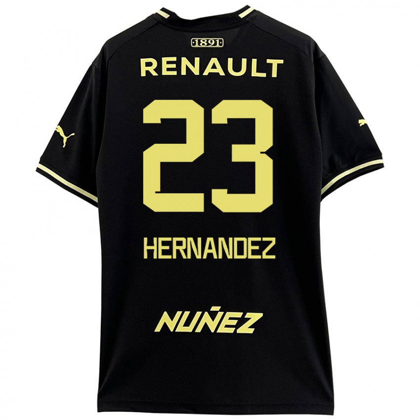 Bambino Maglia Abel Hernández #23 Nero Giallo Kit Gara Away 2024/25 Maglietta