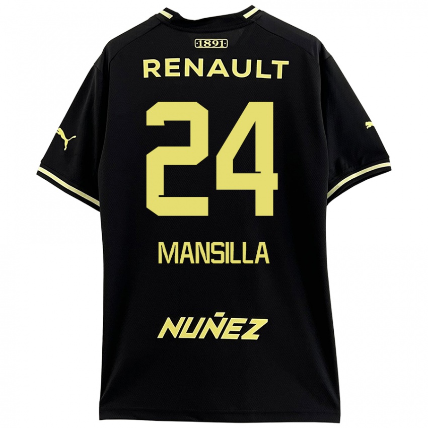 Bambino Maglia Brian Mansilla #24 Nero Giallo Kit Gara Away 2024/25 Maglietta