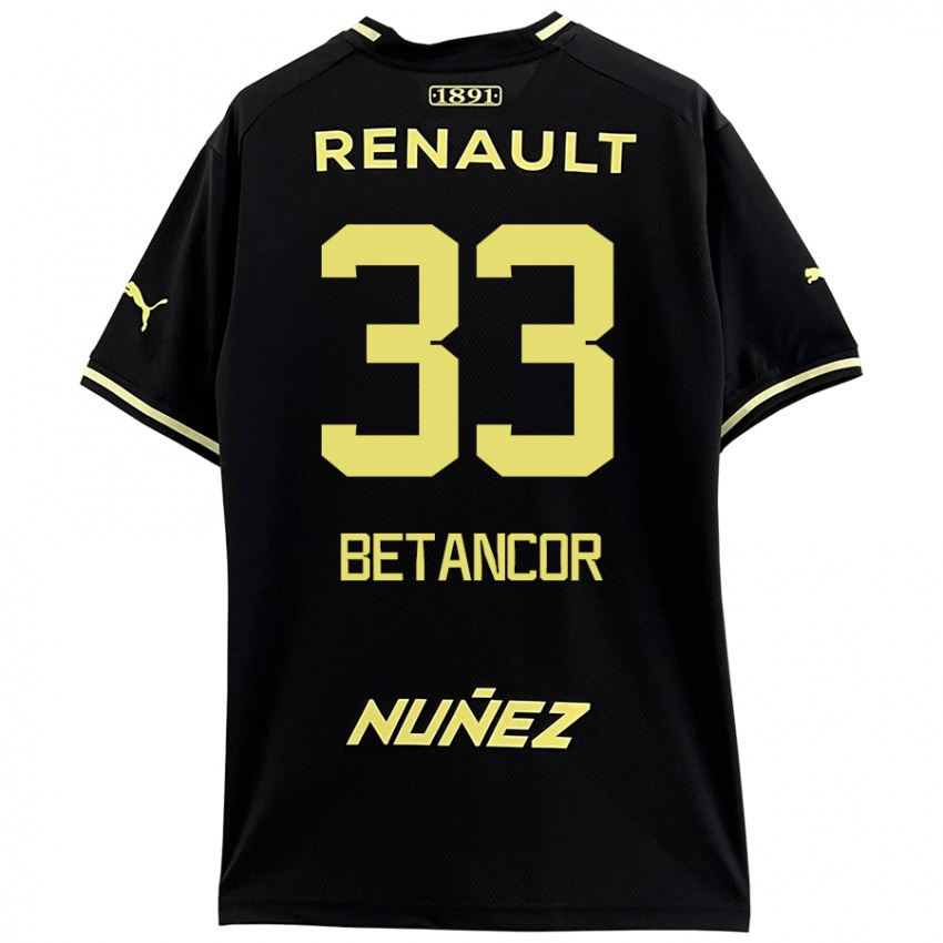 Bambino Maglia Bruno Betancor #33 Nero Giallo Kit Gara Away 2024/25 Maglietta