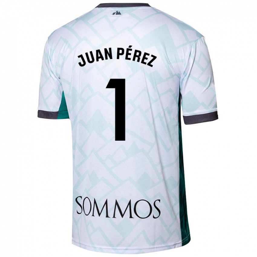 Bambino Maglia Juan Pérez #1 Bianco Verde Kit Gara Away 2024/25 Maglietta