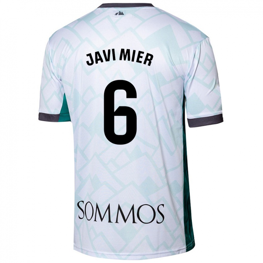 Bambino Maglia Javi Mier #6 Bianco Verde Kit Gara Away 2024/25 Maglietta