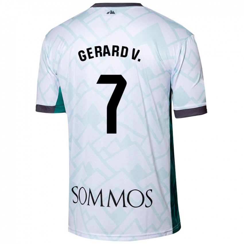 Bambino Maglia Gerard Valentín #7 Bianco Verde Kit Gara Away 2024/25 Maglietta