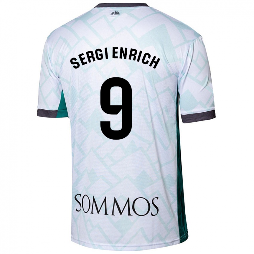 Bambino Maglia Sergi Enrich #9 Bianco Verde Kit Gara Away 2024/25 Maglietta