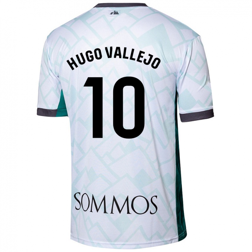 Bambino Maglia Hugo Vallejo #10 Bianco Verde Kit Gara Away 2024/25 Maglietta