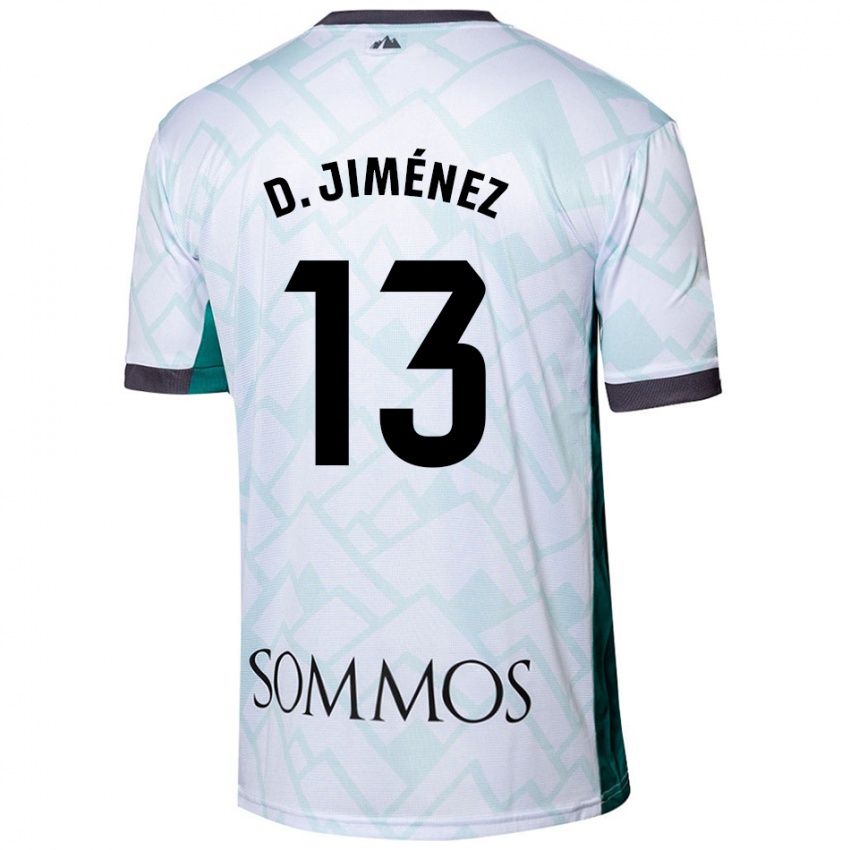 Bambino Maglia Dani Jiménez #13 Bianco Verde Kit Gara Away 2024/25 Maglietta