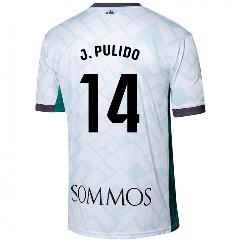 Bambino Maglia Jorge Pulido #14 Bianco Verde Kit Gara Away 2024/25 Maglietta