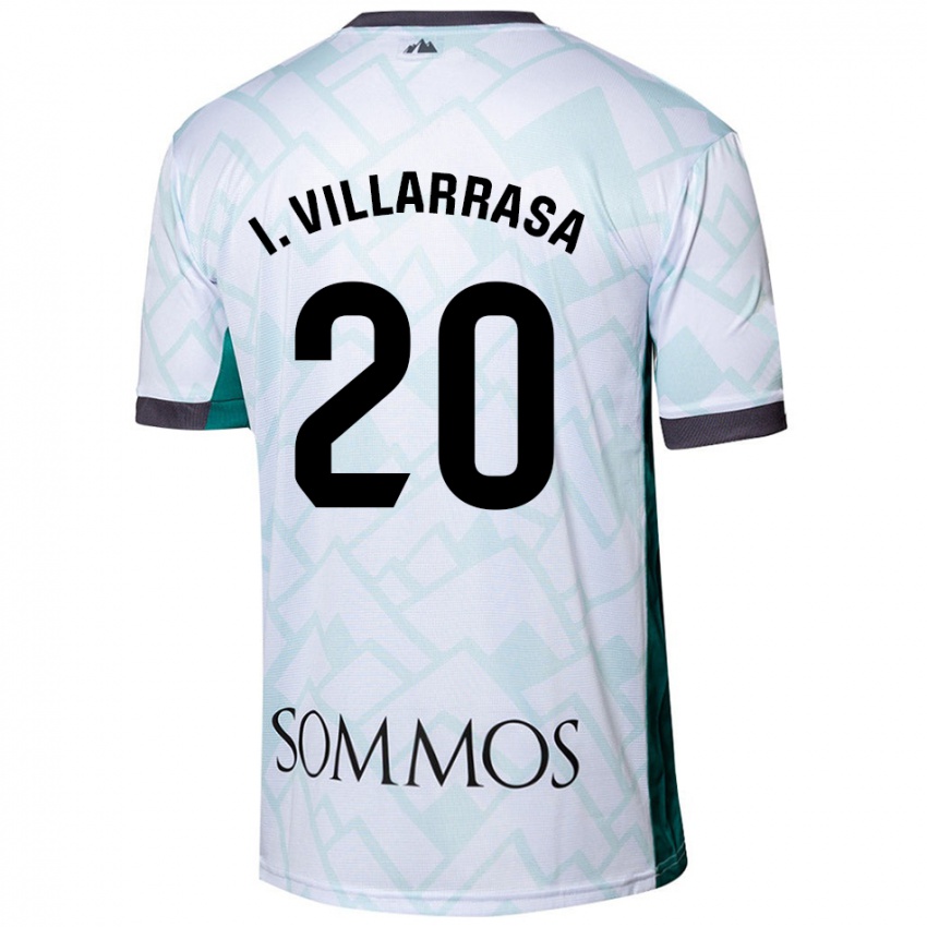 Bambino Maglia Ignasi Vilarrasa #20 Bianco Verde Kit Gara Away 2024/25 Maglietta