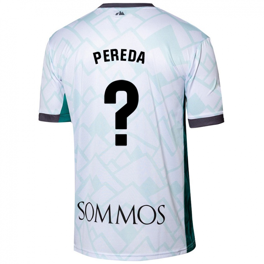 Bambino Maglia Adrián Pereda #0 Bianco Verde Kit Gara Away 2024/25 Maglietta