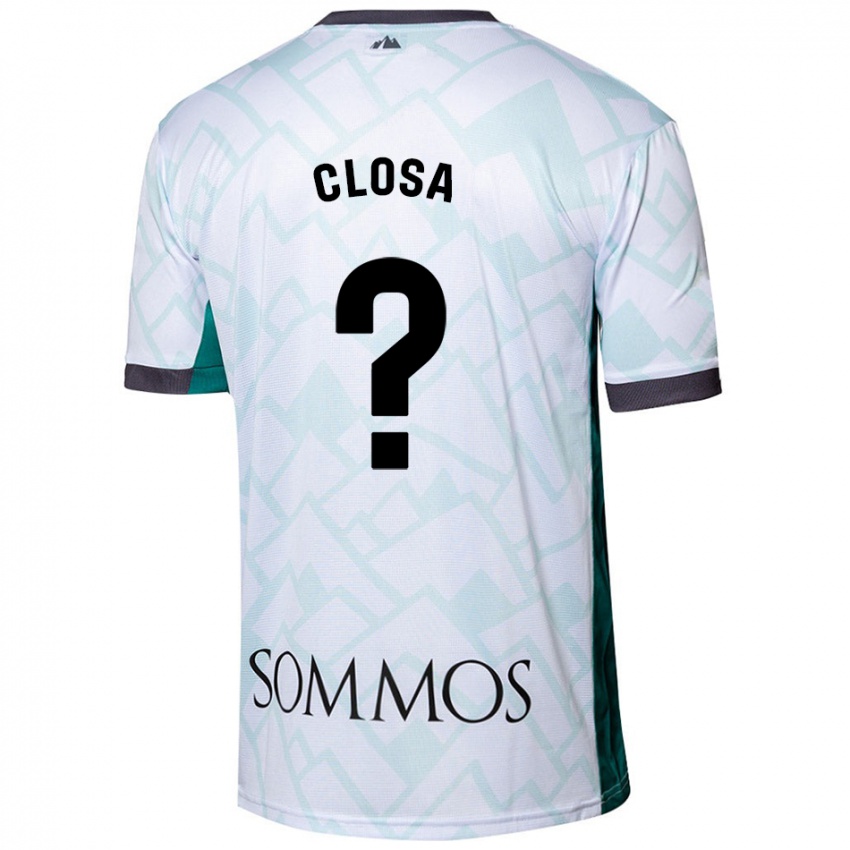 Bambino Maglia Marc Closa #0 Bianco Verde Kit Gara Away 2024/25 Maglietta