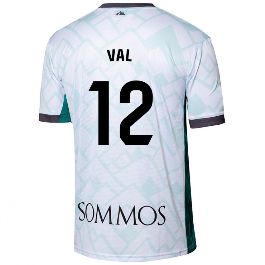 Bambino Maglia Ángel Val #12 Bianco Verde Kit Gara Away 2024/25 Maglietta