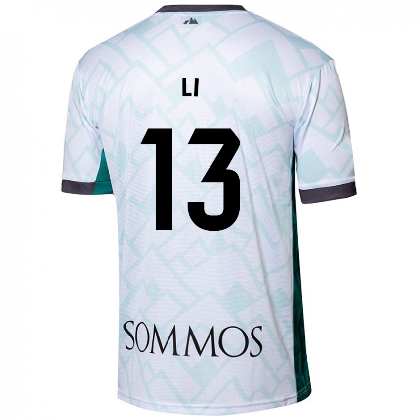 Bambino Maglia Changyi Li #13 Bianco Verde Kit Gara Away 2024/25 Maglietta