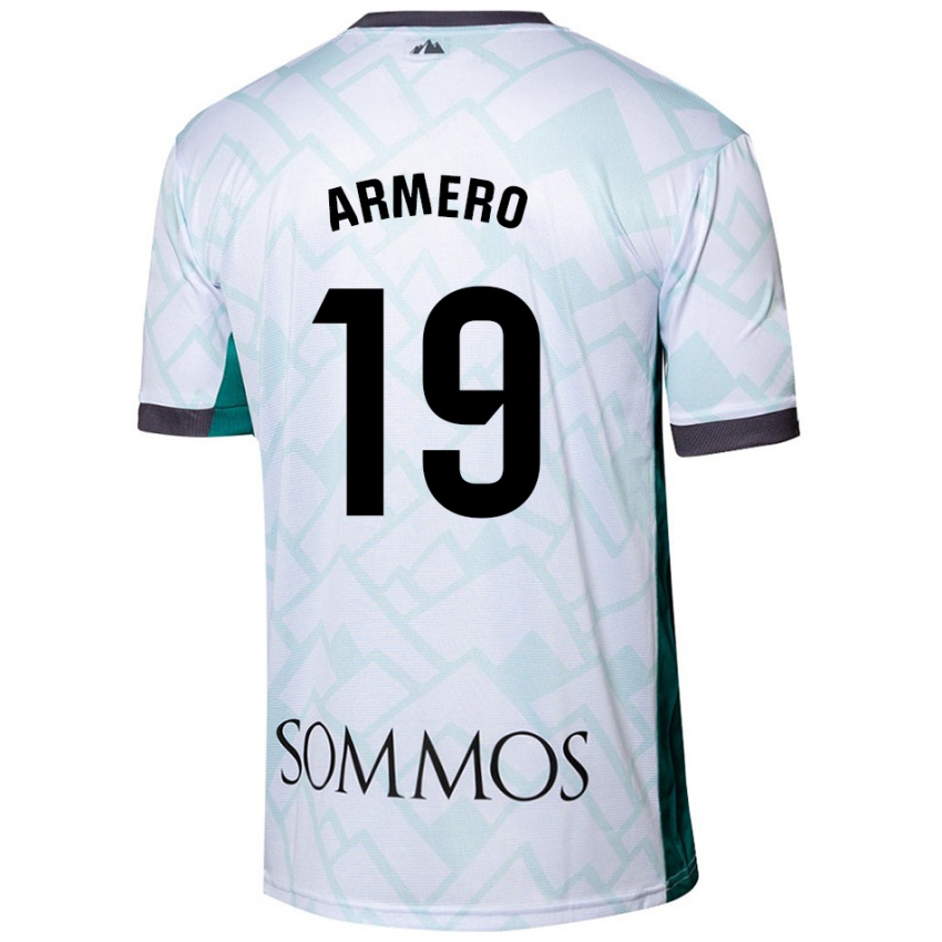 Bambino Maglia Sergi Armero #19 Bianco Verde Kit Gara Away 2024/25 Maglietta