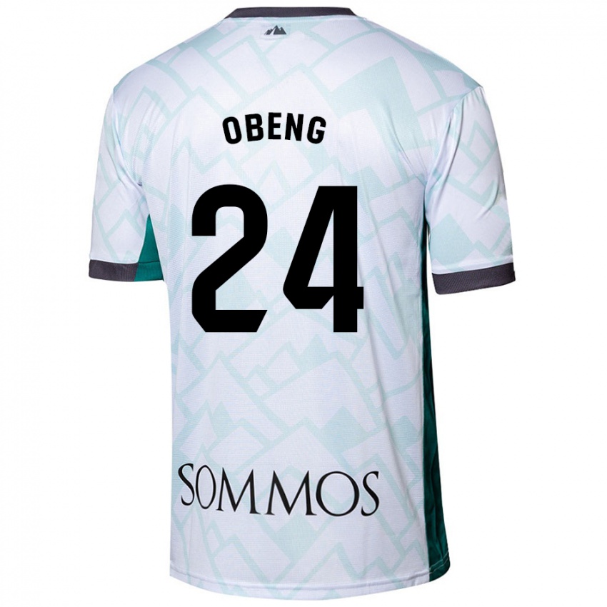 Bambino Maglia Samuel Obeng #24 Bianco Verde Kit Gara Away 2024/25 Maglietta