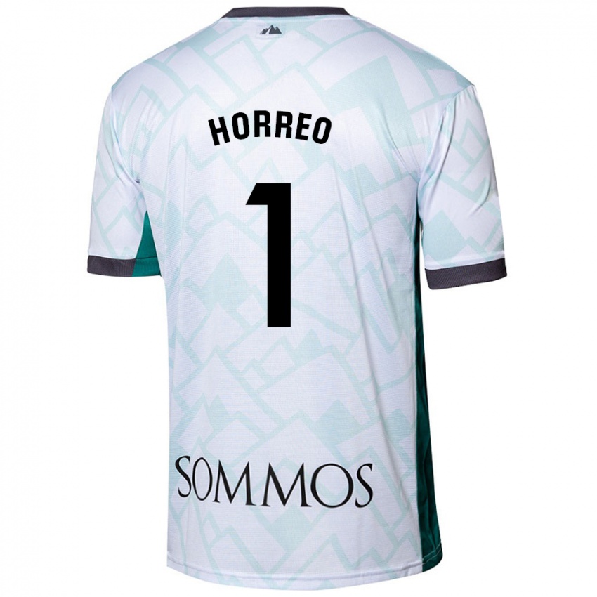 Bambino Maglia Berto Hórreo #1 Bianco Verde Kit Gara Away 2024/25 Maglietta