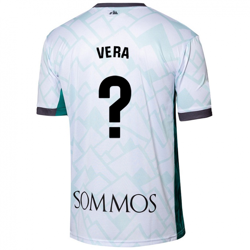 Bambino Maglia Ángel Vera #0 Bianco Verde Kit Gara Away 2024/25 Maglietta