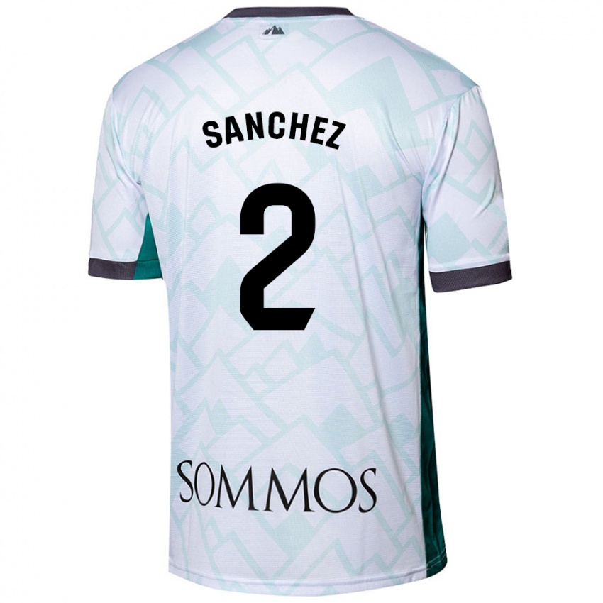 Bambino Maglia Paz Sánchez #2 Bianco Verde Kit Gara Away 2024/25 Maglietta