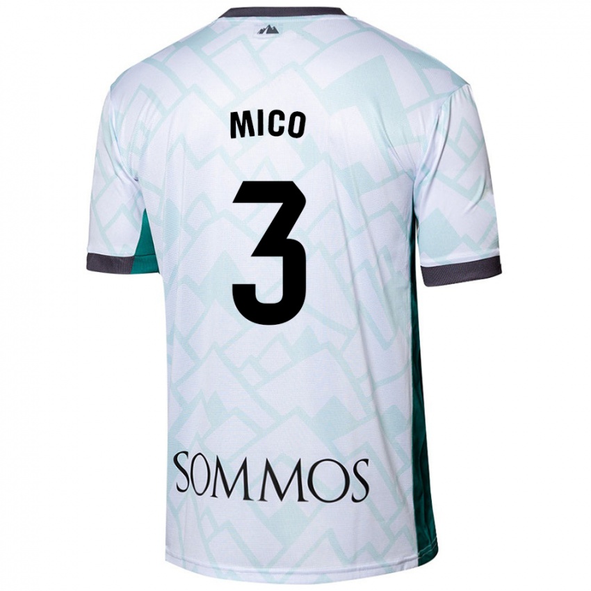 Bambino Maglia Sara Micó #3 Bianco Verde Kit Gara Away 2024/25 Maglietta