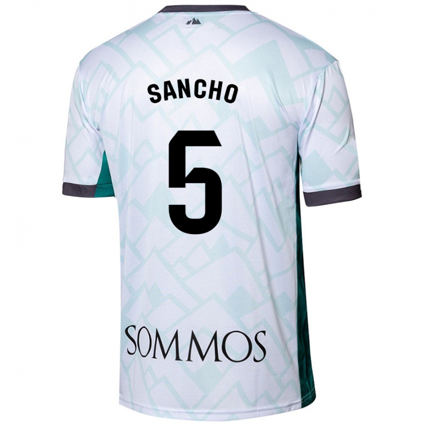 Bambino Maglia Esther Sancho #5 Bianco Verde Kit Gara Away 2024/25 Maglietta